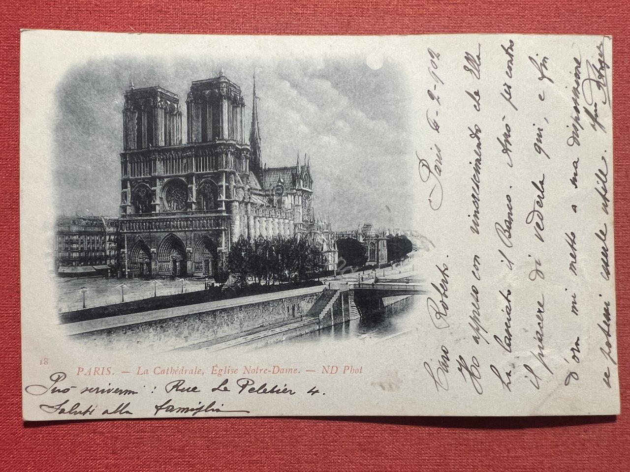 Cartolina - Paris - La Cathédrale, Eglise Notre-Dame - 1902