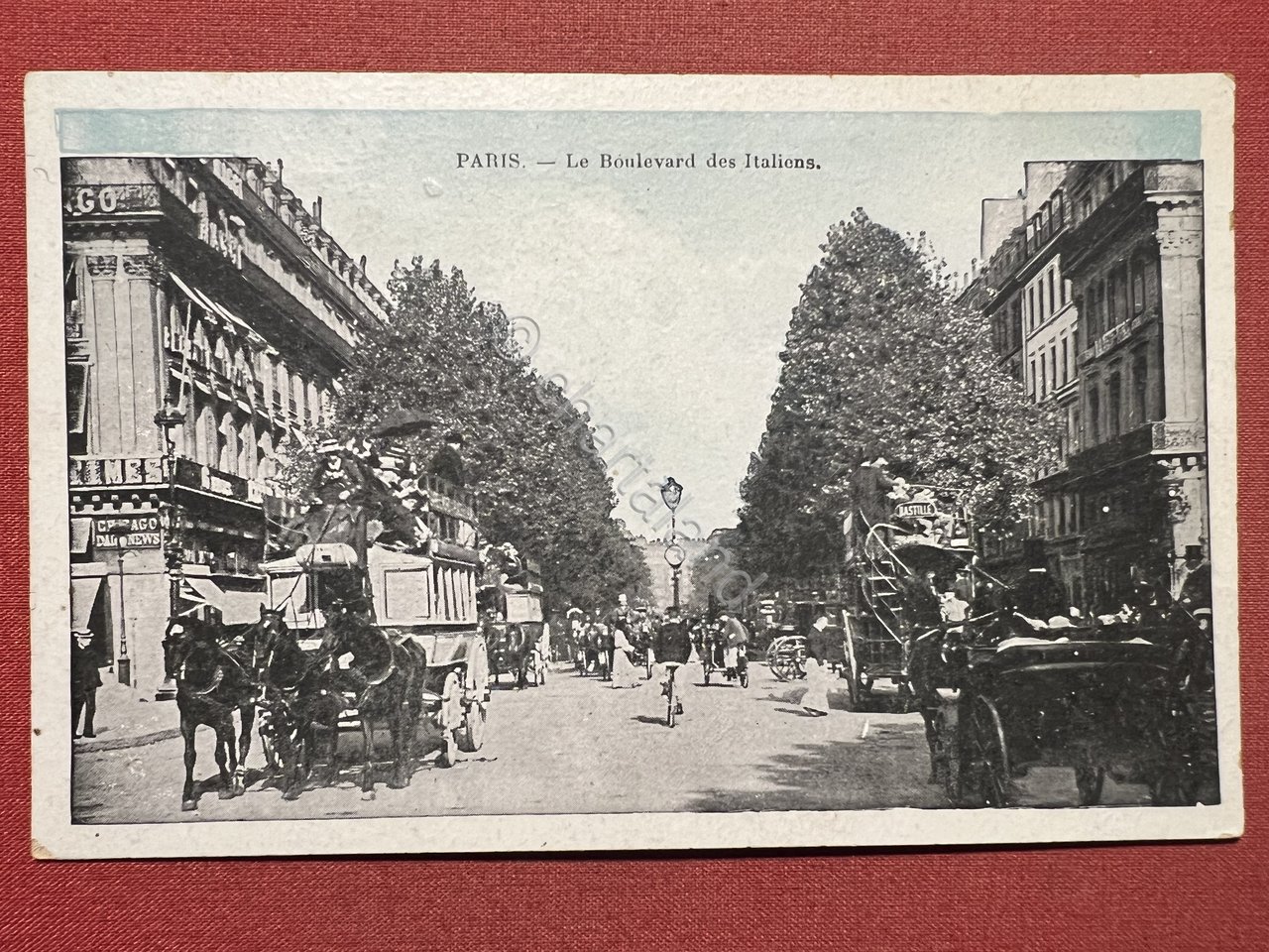 Cartolina - Paris - Le Boulevard des Italiens - 1910