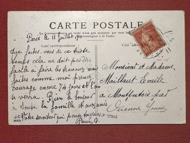 Cartolina - Paris - Le Boulevard des Italiens - 1910