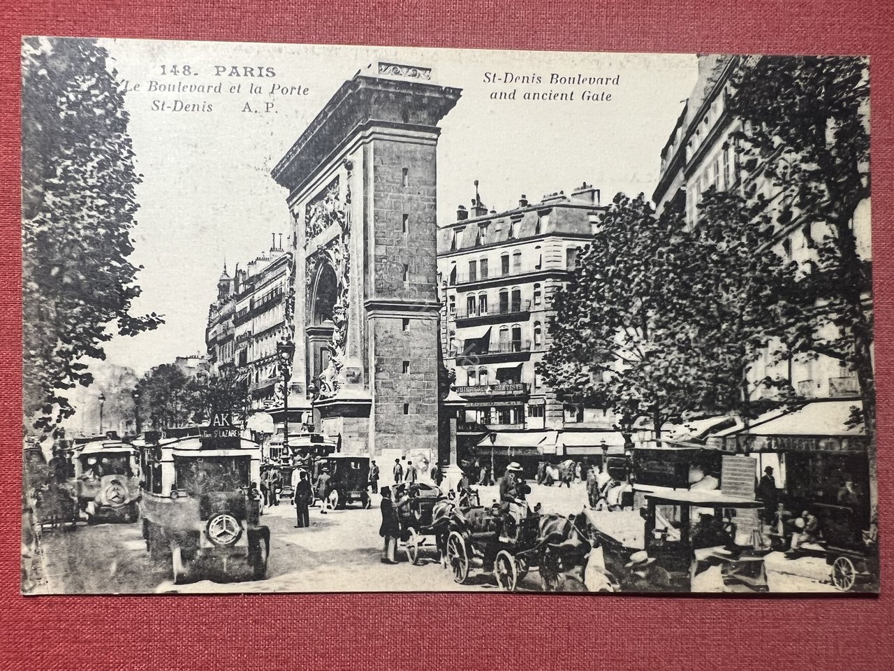 Cartolina - Paris - Le Boulevard et la Porte St-Denis …