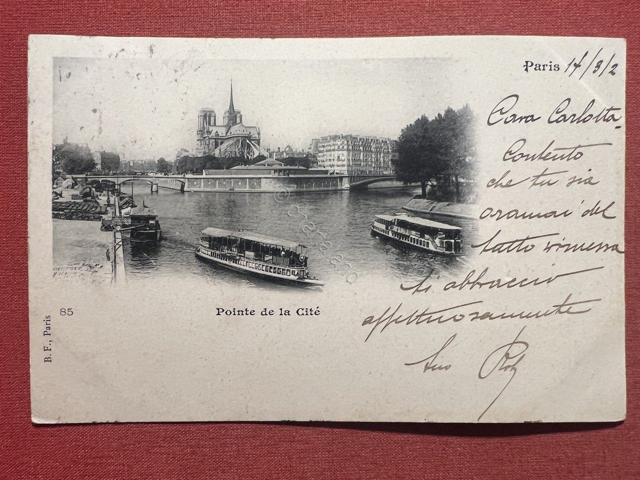 Cartolina - Paris - Pointe de la Cité - 1902