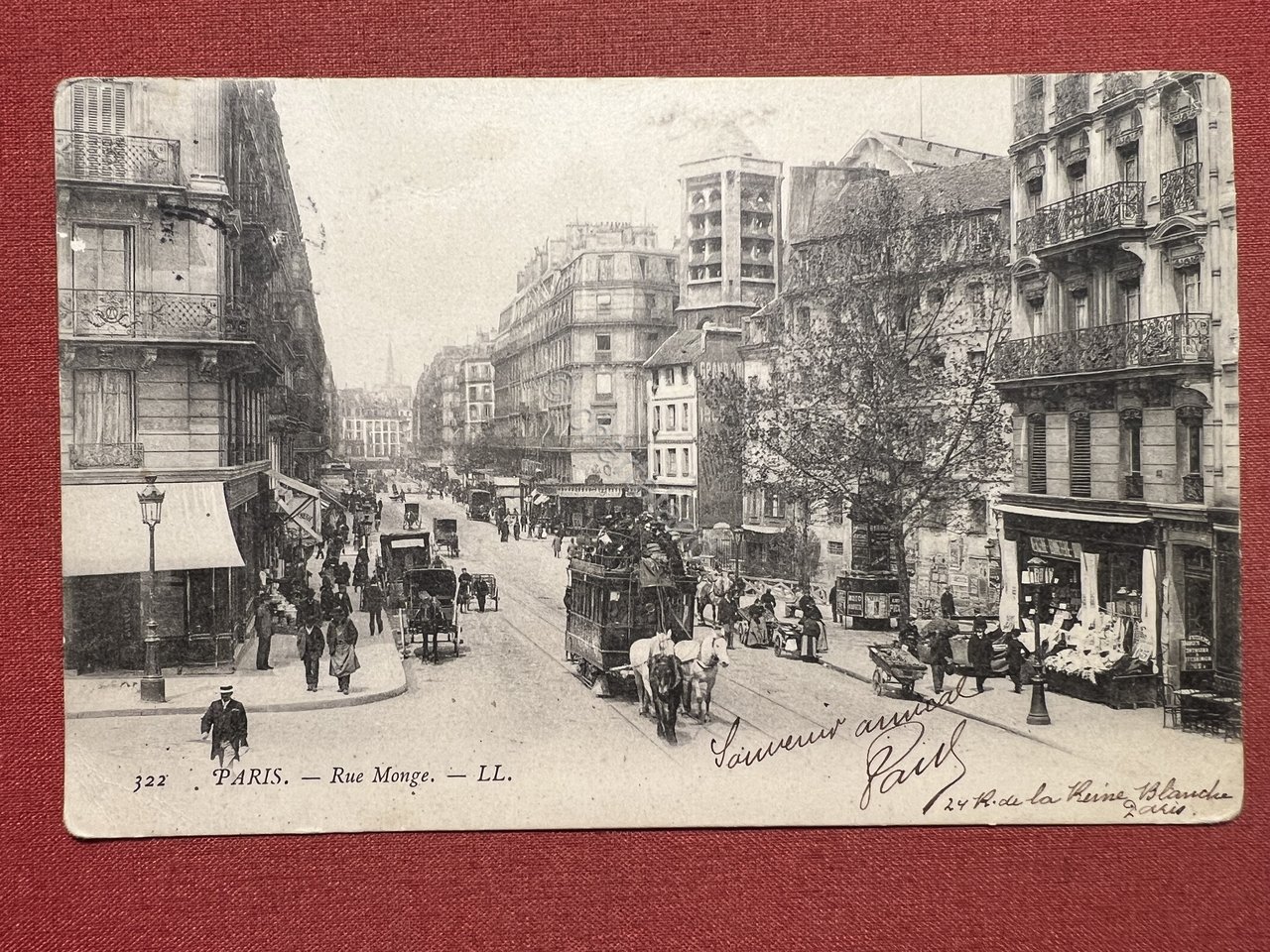 Cartolina - Paris - Rue Monge - 1900 ca.