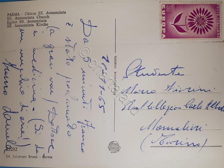 Cartolina - Parma - Chiesa SS. Annunziata - 1965