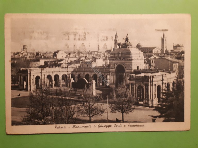 Cartolina - Parma - Monumento a G. Verdi e Panorama …