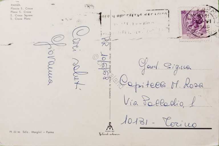 Cartolina - Parma - Piazza S. Croce - 1968