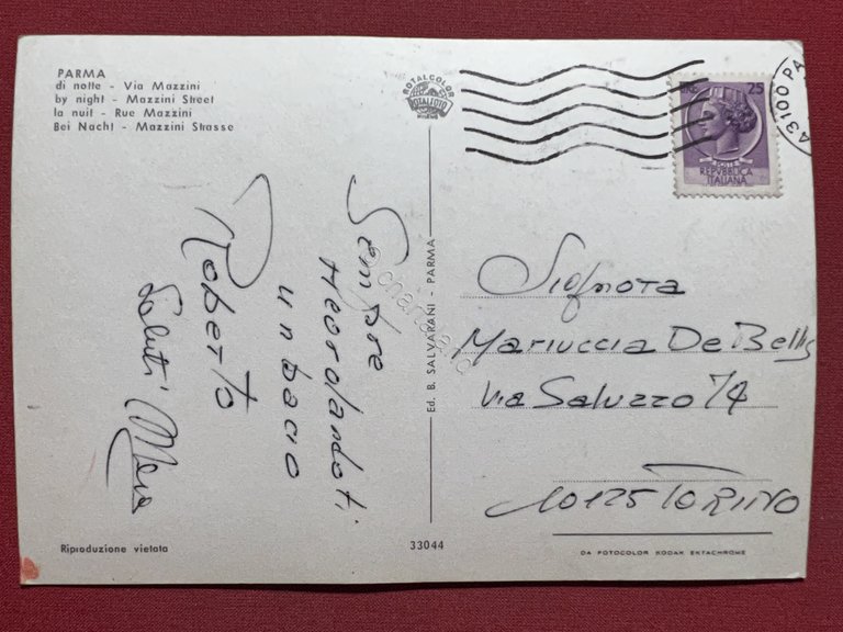 Cartolina - Parma di Notte - Via Mazzini - 1960 …