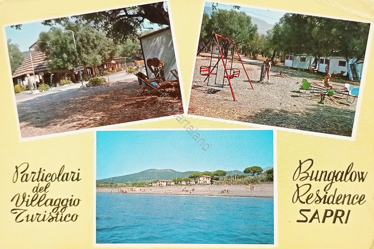 Cartolina - Particolari del Villaggio Turistico - Bungalow Residence Sapri …