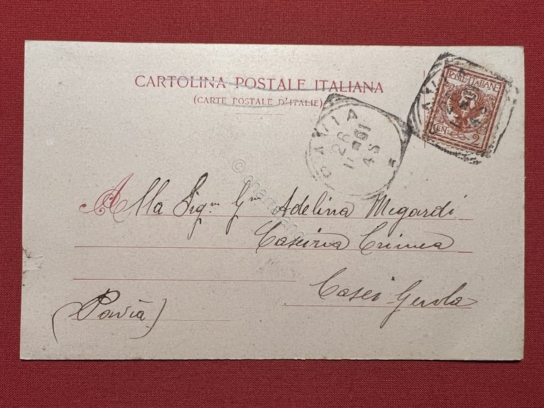 Cartolina - Pavia - Monumento ai fratelli Cairoli - 1901