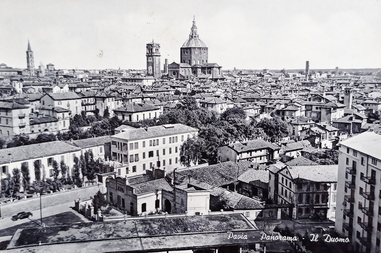 Cartolina - Pavia - Panorama - Il Duomo - 1964
