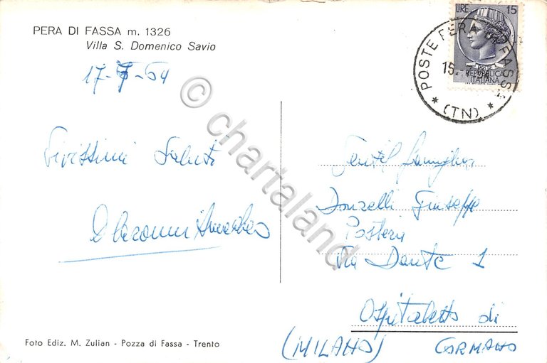 Cartolina - Pera di Fassa - Villa San Domenico Savio …