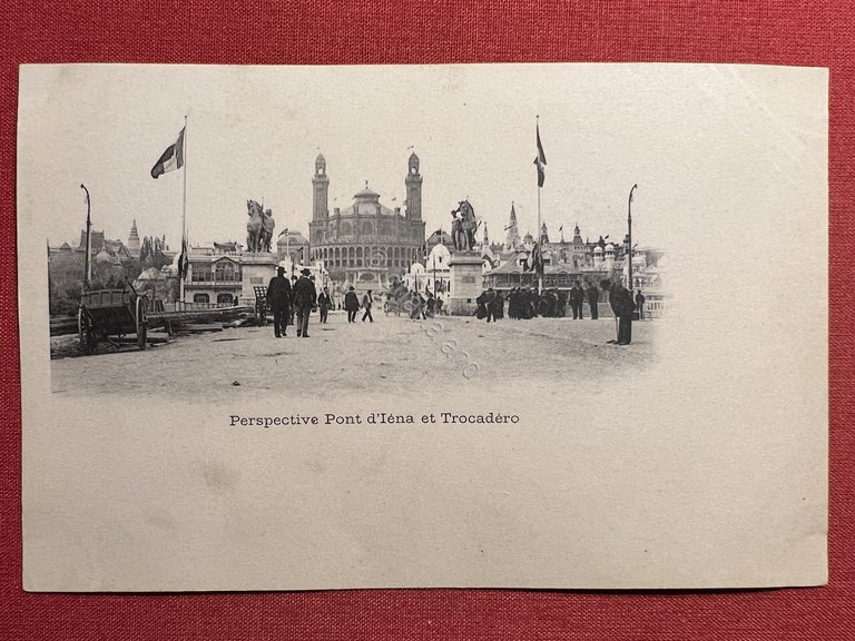 Cartolina - Perspective Pont d'Iena - Exposition Universelle Paris 1900