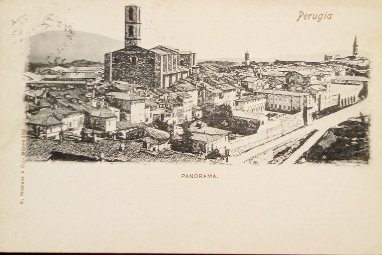 Cartolina - Perugia - Panorama - 1903