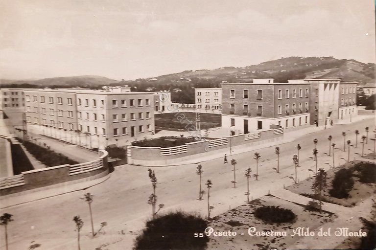 Cartolina - Pesaro - Caserma Aldo del Monte - 1953