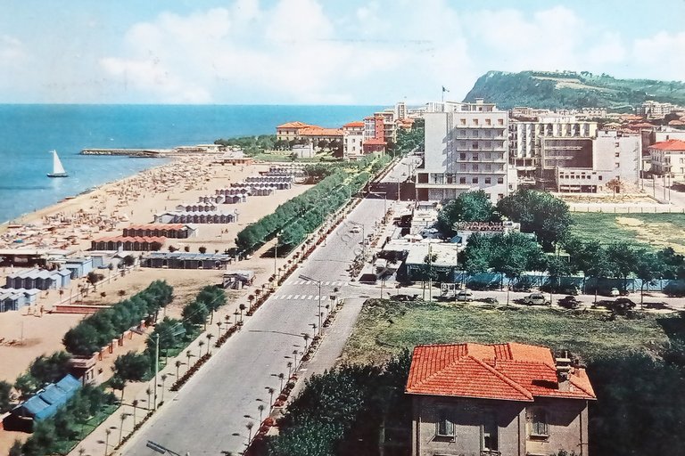 Cartolina - Pesaro - Panorama con Monte Ardizio - 1963
