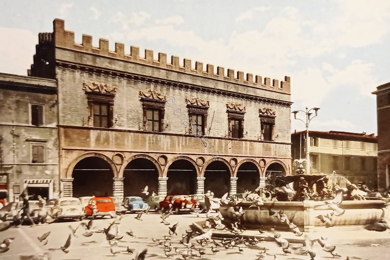 Cartolina - Pesaro - Piazza del Popolo - 1964