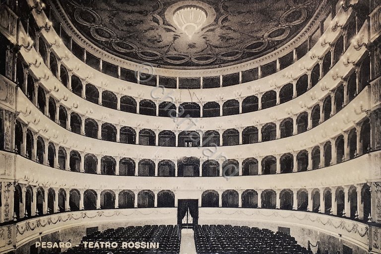 Cartolina - Pesaro - Teatro Rossini - 1955