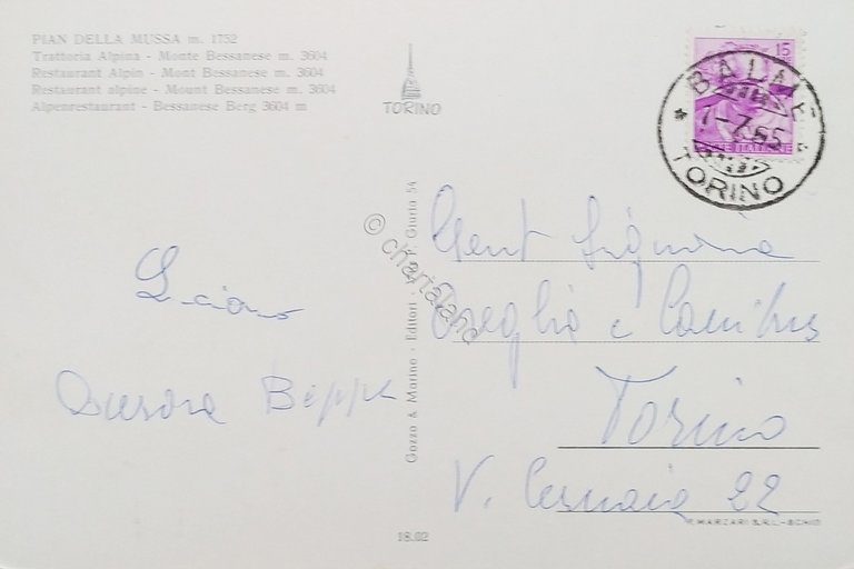 Cartolina - Pian della Mussa - Trattoria Alpina - Monte …