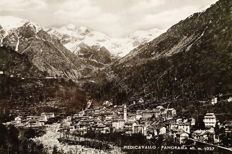 Cartolina - Piedicavallo ( Biella ) - Panorama - 1955