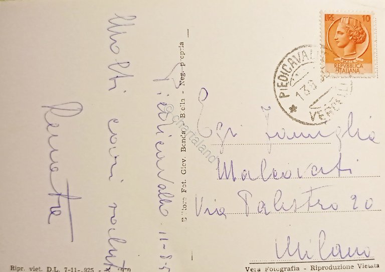 Cartolina - Piedicavallo ( Biella ) - Panorama - 1955