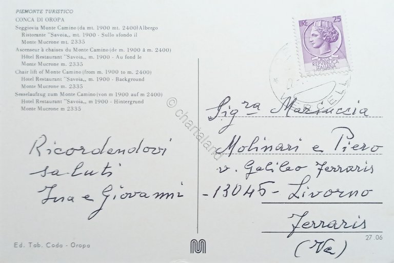 Cartolina - Piemonte Turistico - Conca di Oropa - 1960 …