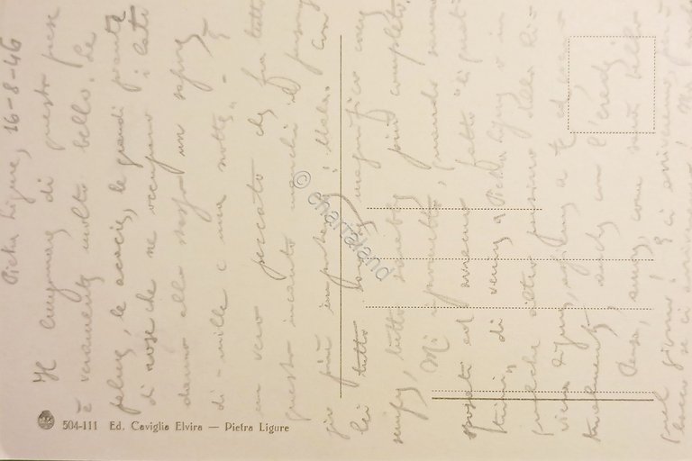 Cartolina - Pietra Ligure - Giardini Lungomare - 1946