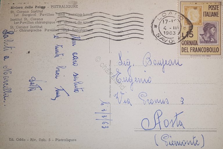 Cartolina - Pietra Ligure - I^ Padiglione Chirurgico e casa …