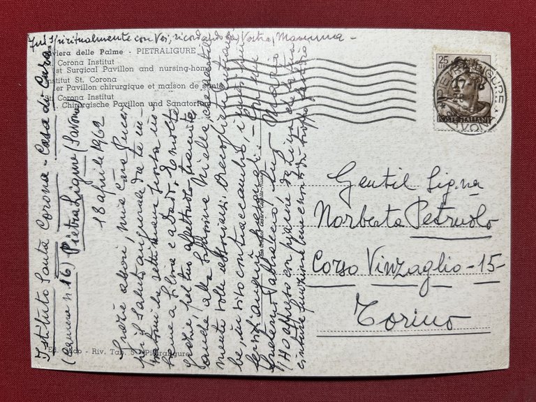 Cartolina - Pietra Ligure - Istituto S. Corona - I^ …