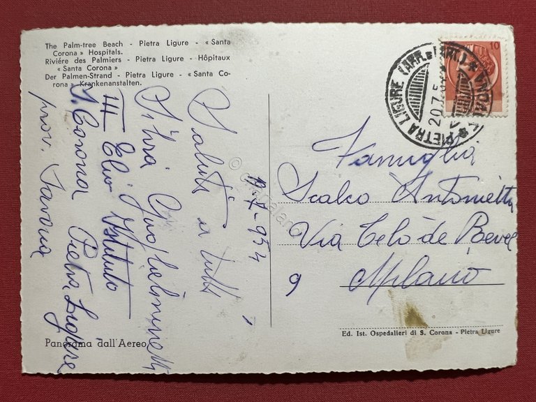 Cartolina - Pietra Ligure ( Savona ) - Istituti Ospedalieri …