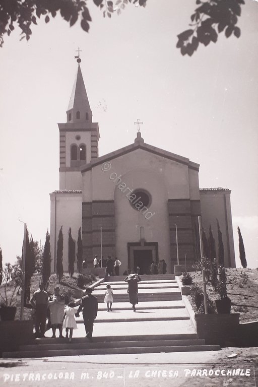 Cartolina - Pietracolora - La Chiesa Parrocchiale - 1955