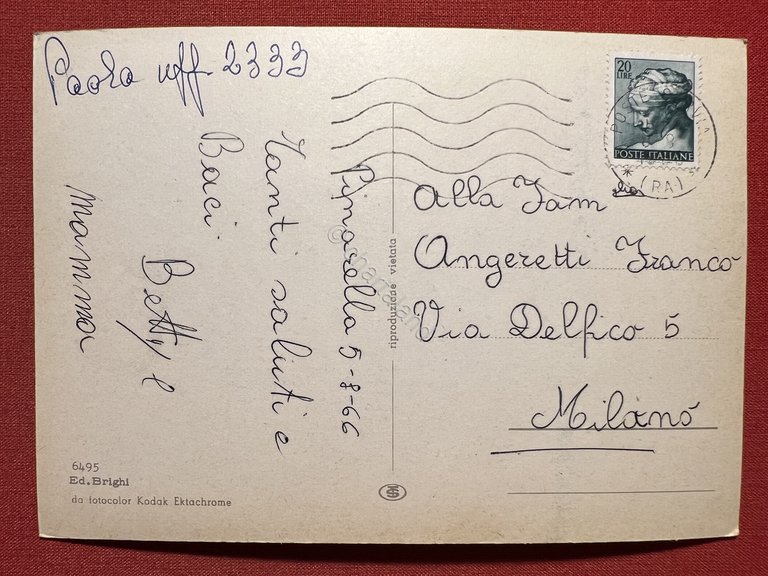 Cartolina - Pinarella di Cervia ( Ravenna ) - Pensione …