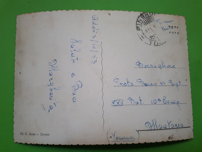 Cartolina - Pinerolo - Piazza Cavour - 1953