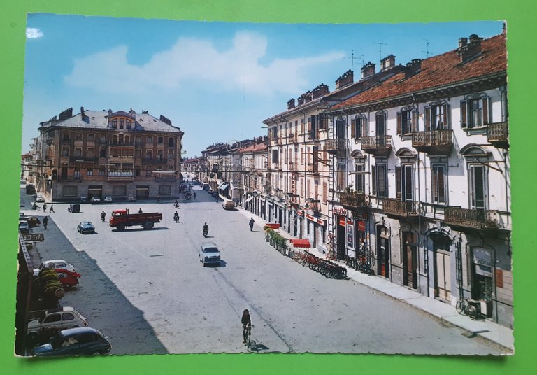 Cartolina - Pinerolo - Piazza Luigi Barbieri - 1950 ca