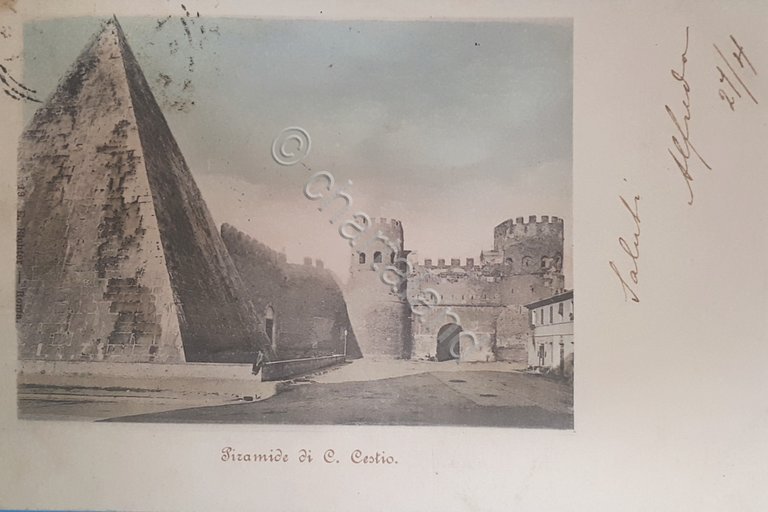 Cartolina - Piramide di C. Cestio - 1901