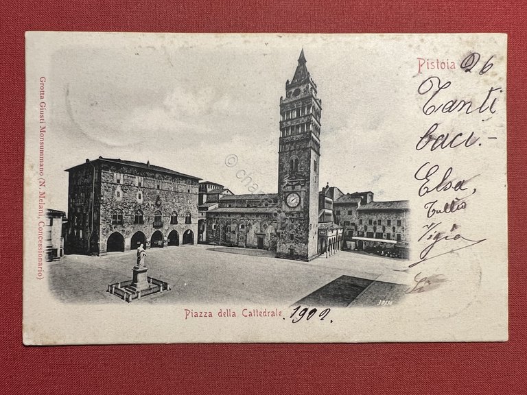 Cartolina - Pistoia - Piazza della Cattedrale - 1902