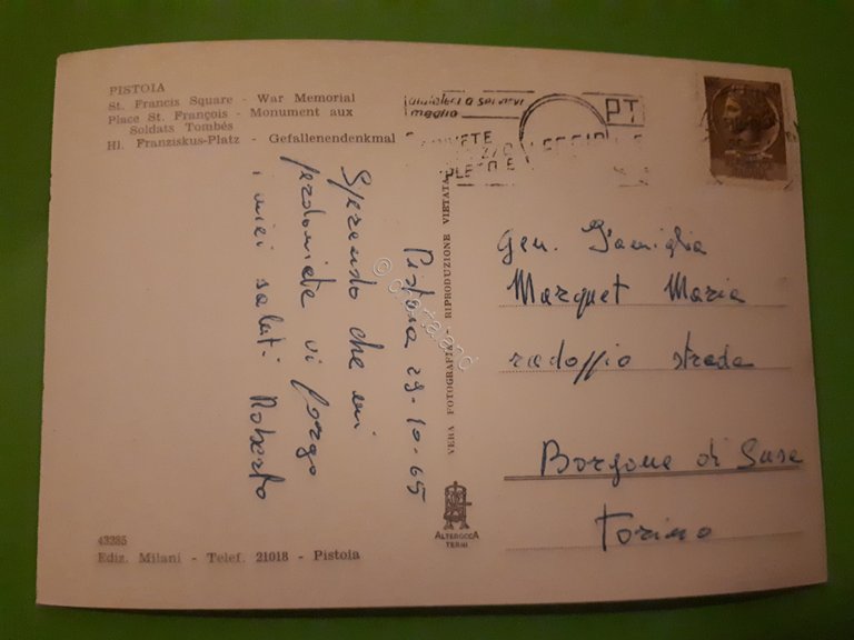 Cartolina - Pistoia - Piazza S. Francesco - Monumento ai …