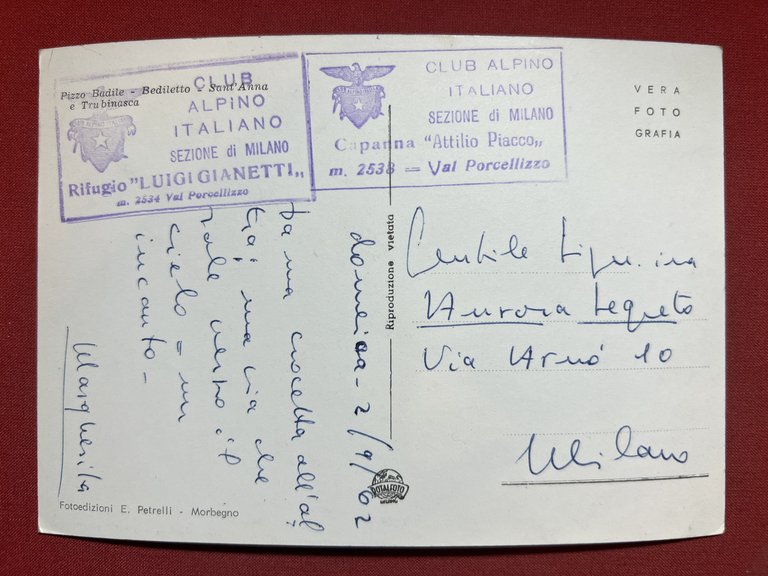 Cartolina - Pizzo Badile - Badiletto - Sant'Anna e Trubinasco …