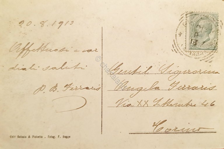 Cartolina - Pollone ( Biella ) - Panorama - 1913