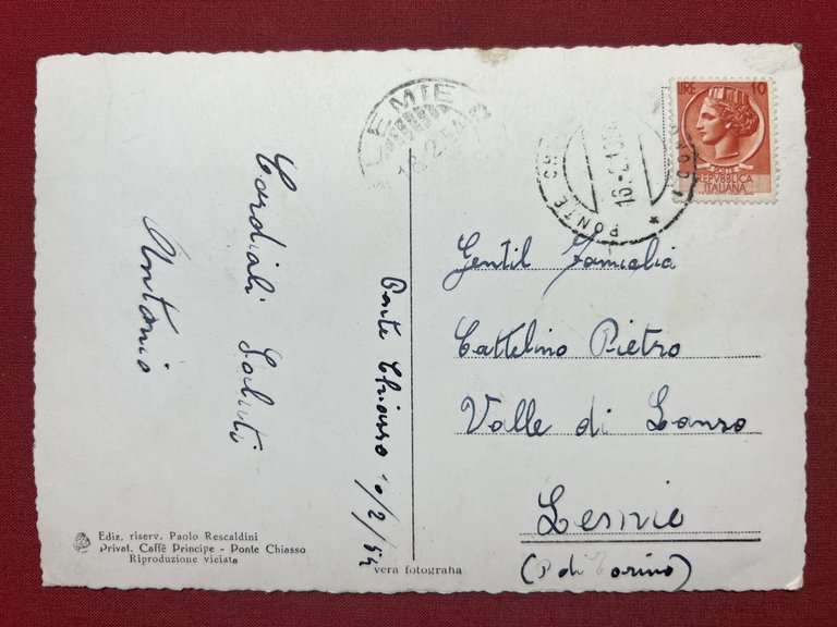 Cartolina - Ponte Chiasso - La Porta d'Italia - 1954