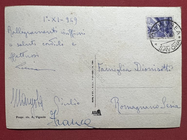 Cartolina - Pontinvrea ( Savona ) - 1949