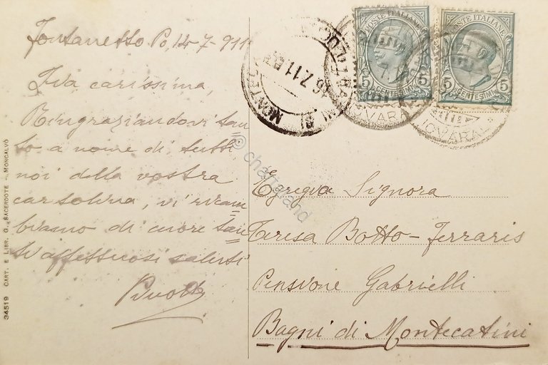 Cartolina - Ponzano Monferrato - Sottoripa - 1911