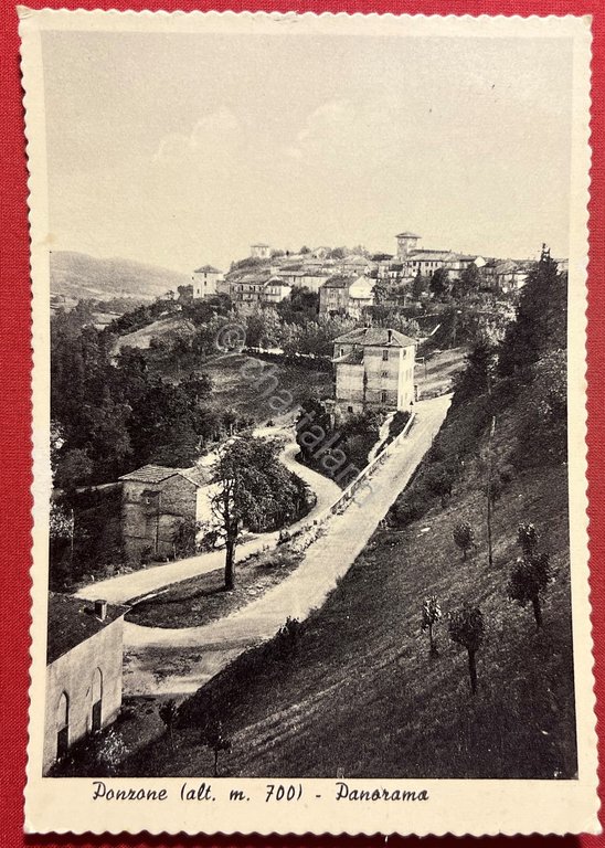 Cartolina - Ponzone ( Alessandria) - Panorama - 1958