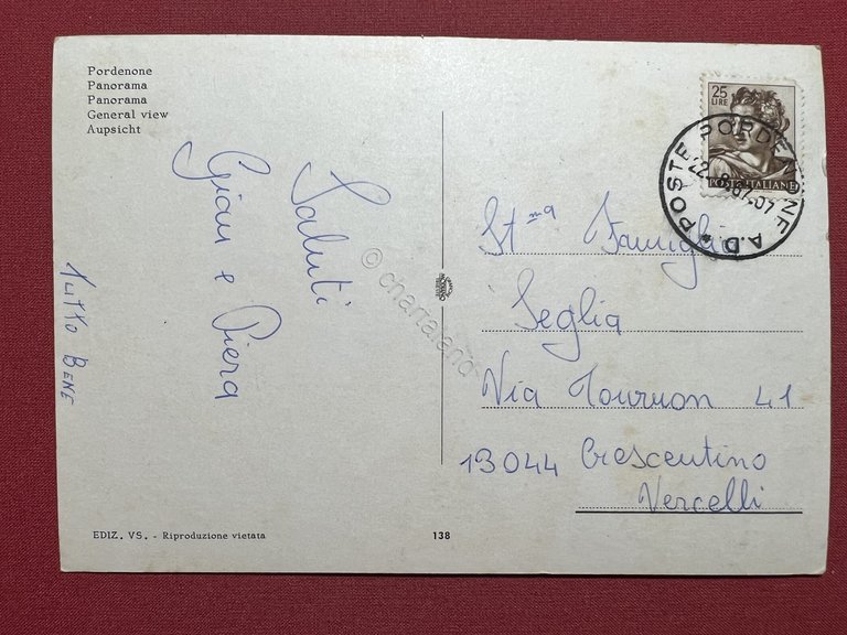 Cartolina - Pordenone - Panorama - 1967 | Immagine Gallery 4