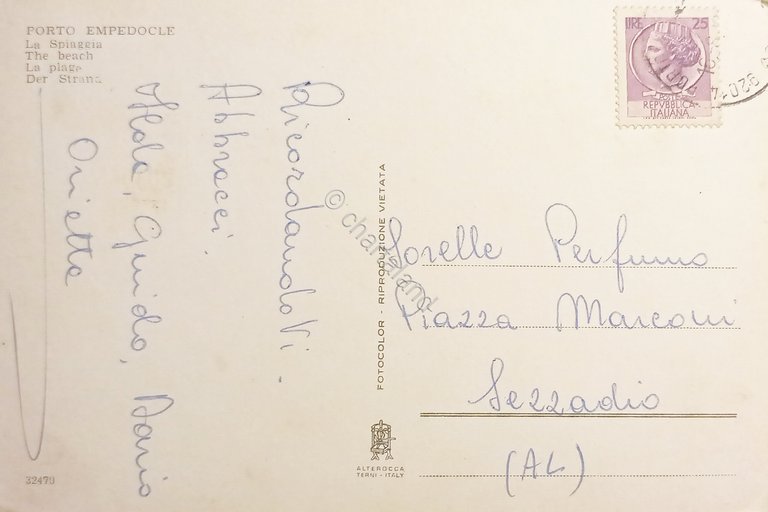 Cartolina - Porto Empedocle - La Spiaggia - 1960 ca.
