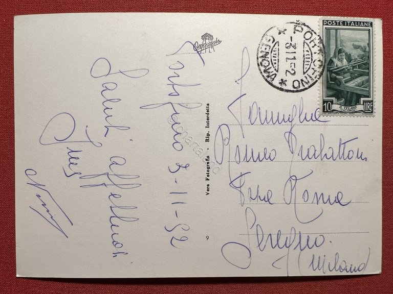 Cartolina - Portofino ( Genova ) - Panorama - 1952