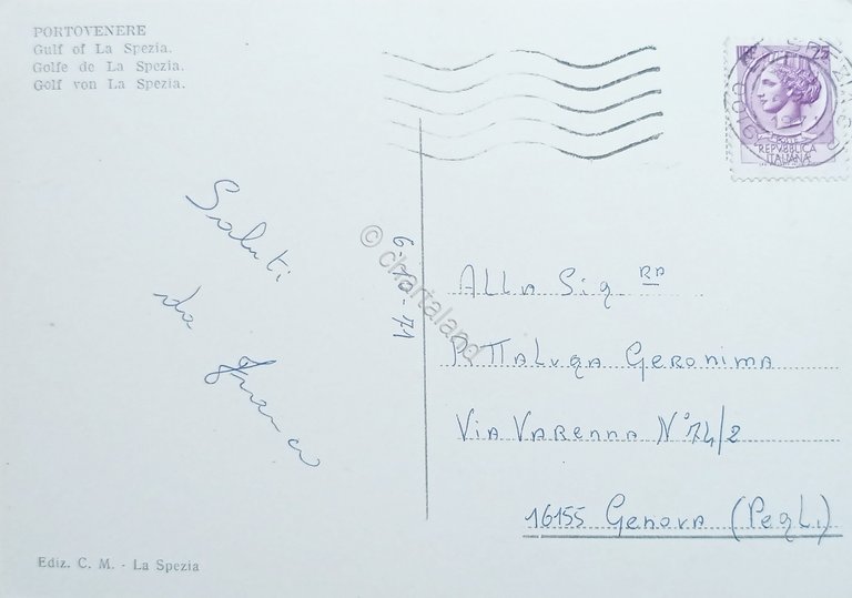 Cartolina - Portovenere - Golfo della Spezia - 1971