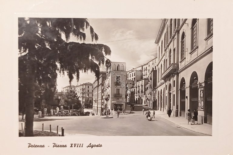 Cartolina - Potenza - Piazza XVIII Agosto - 1953