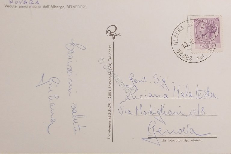 Cartolina - Quarna Sopra ( Novara ) - Albergo Ristorante …