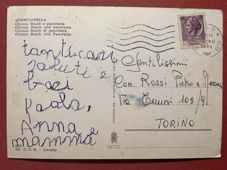 Cartolina - Quercianella ( Livorno ) - Chioma Beach e …