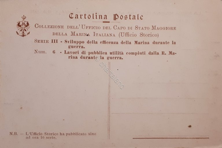 Cartolina - R. Marina Italiana - Spese per opere di …