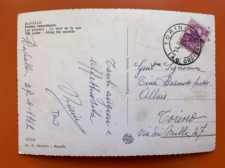 Cartolina - Rapallo ( Genova ) - Palme Lungomare - …